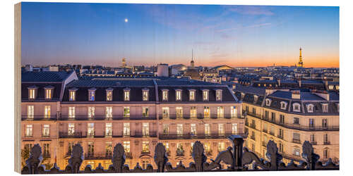 Hout print Above the roofs of Paris