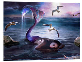 Tableau en verre acrylique Purple Mermaid