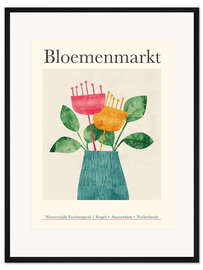 Gerahmter Kunstdruck Flower Market - Bloemenmarkt Amsterdam