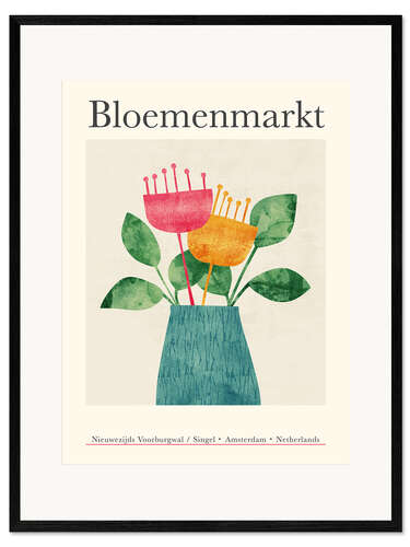 Framed art print Flower Market - Bloemenmarkt Amsterdam