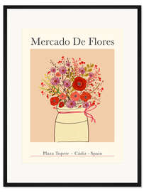 Gerahmter Kunstdruck Mercado De Flores (Blumenmarkt), Cádiz