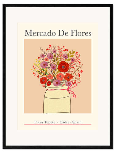 Innrammet kunsttrykk Mercado De Flores (Flower Market), Cádiz