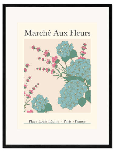 Framed art print Marché Aux Fleurs (Flower Market), Paris