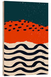 Wood print Abstract waves I