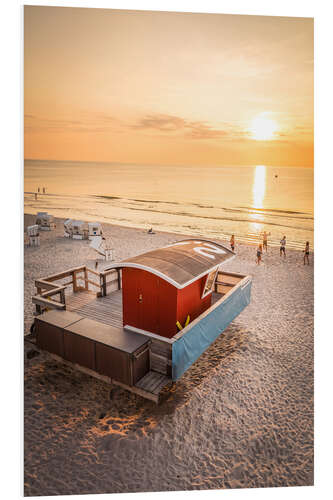 Quadro em PVC Sunset on the west beach in Kampen on Sylt