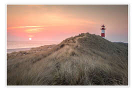 Poster Sunrise at the List-Ost lighthouse on Sylt