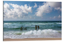 Tableau en aluminium Old groynes on the beach of Rantum, Sylt