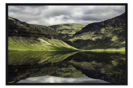 Gerahmter Kunstdruck Isländische Berge