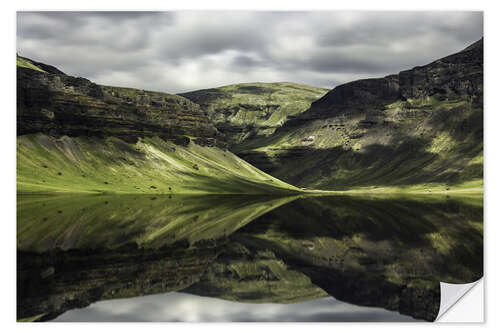 Selvklebende plakat Icelandic mountains