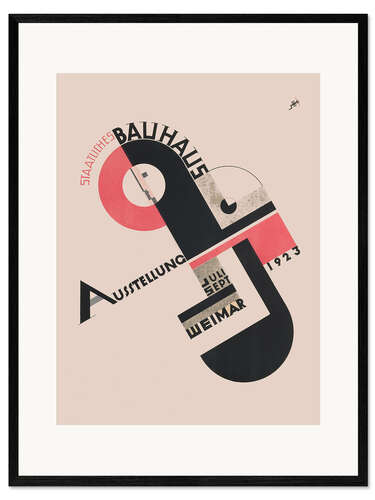 Plakat artystyczny premium w ramie Bauhaus exhibition Weimar II, 1923