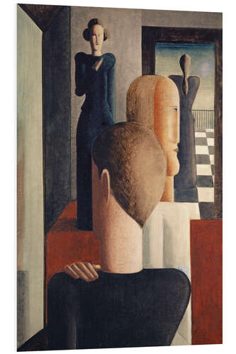 Foam board print Interior with Five Figures, Roman, 1925