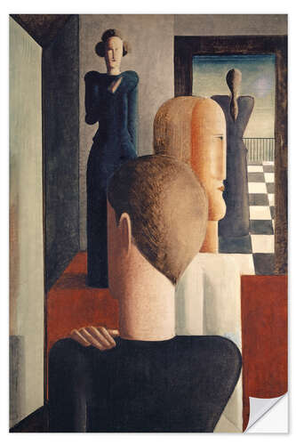 Selvklebende plakat Interior with Five Figures, Roman, 1925