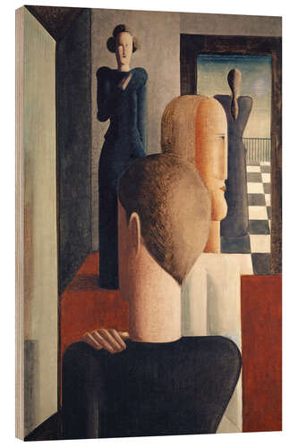 Holzbild Interior with Five Figures, Roman, 1925