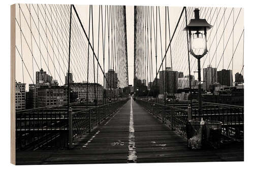 Wood print Brooklyn Bridge New York