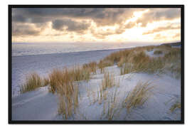 Gerahmter Kunstdruck Morgenstimmung in den Dünen auf Sylt