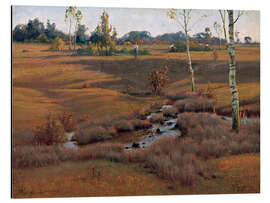 Aluminiumtavla Moss landscape near Dachau with a couple of farmers