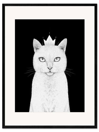 Ingelijste kunstdruk Queen cat