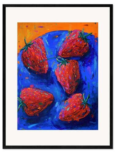 Innrammet kunsttrykk Strawberries