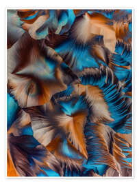 Poster  Patterns of blue and orange crystals - Jaroslaw Blaminsky