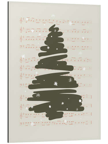 Aluminium print Christmas music tree