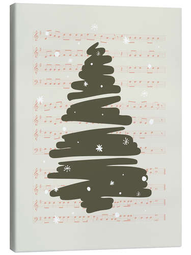 Canvas print Christmas music tree