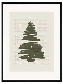 Gerahmter Kunstdruck Weihnachtsmusikbaum