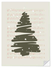 Wall sticker Christmas music tree