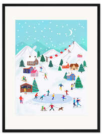 Gerahmter Kunstdruck Weihnachtsdorf