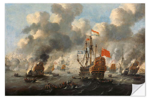 Selvklebende plakat English fleet before Chatham