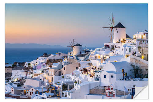 Wall sticker Sunset in the village of Oia on Santorini