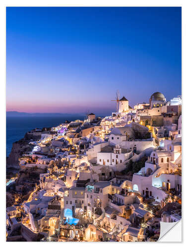 Naklejka na ścianę Oia on Santorini at night