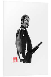 Foam board print Observing samurai