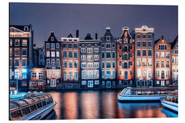 Magnettafel Damrak in der Abenddämmerung