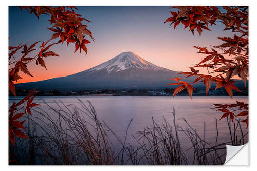 Naklejka na ścianę Mt Fuji at dusk