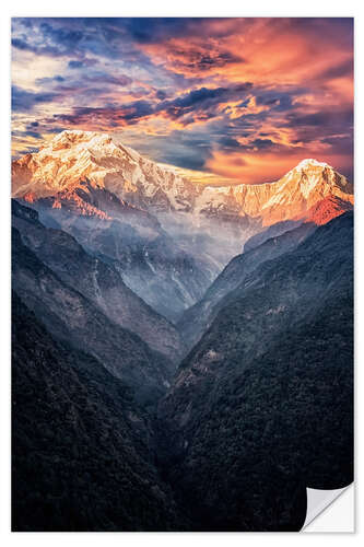 Wall sticker Sunset in the Himalayas