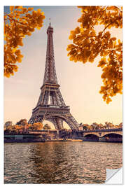 Selvklebende plakat Autumn in Paris