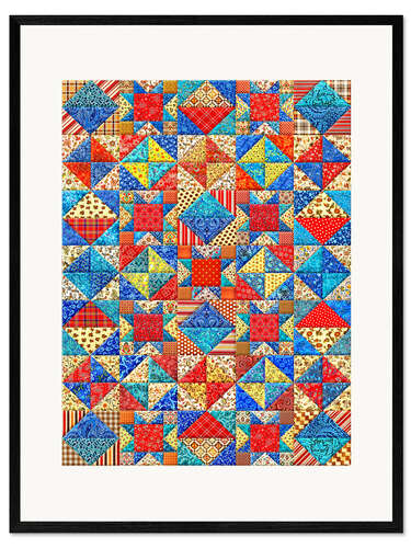 Ingelijste kunstdruk Amish Quilt