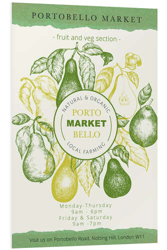 Tableau en PVC Portobello Market London - Organic Pears