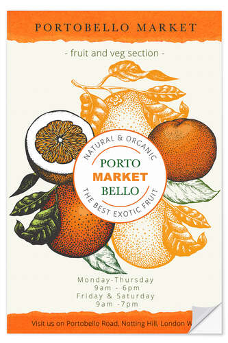 Wall sticker Portobello Market London - Organic Oranges