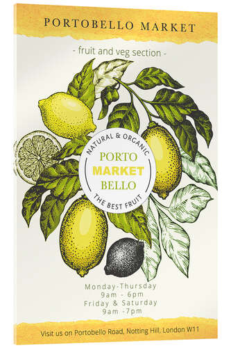 Akrylbillede Portobello Market London - Organic Lemons