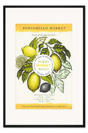 Gerahmter Kunstdruck Portobello Market London - Organic Lemons