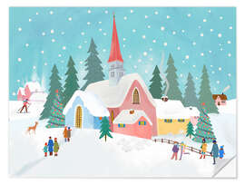 Sticker mural Christmas church