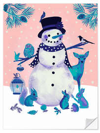 Selvklebende plakat Snowman and Friends