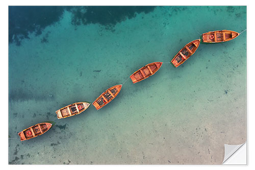 Vinilo para la pared Boats of Braies