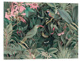 Foam board print Tropical Midnight Jungle Birds