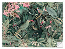 Wall sticker Tropical Midnight Jungle Birds