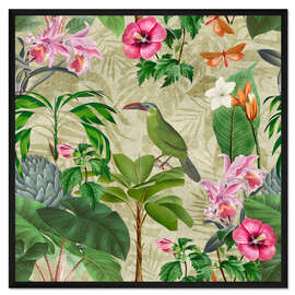 Gerahmter Kunstdruck Tukane im tropischen Paradies