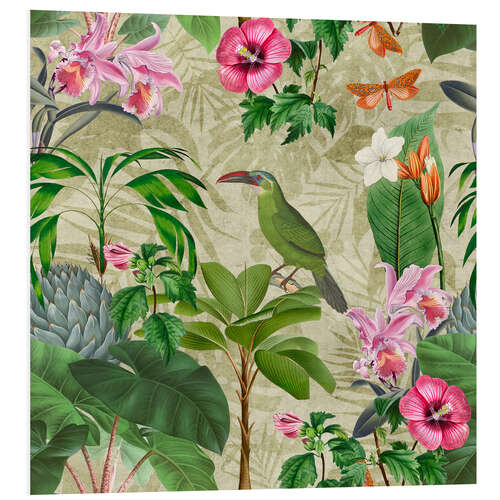 Foam board print Toucans in tropical paradise