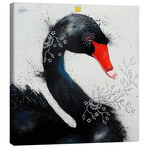 Tableau sur toile Washed in magic black swan