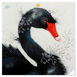 Wall sticker Enchanting black swan